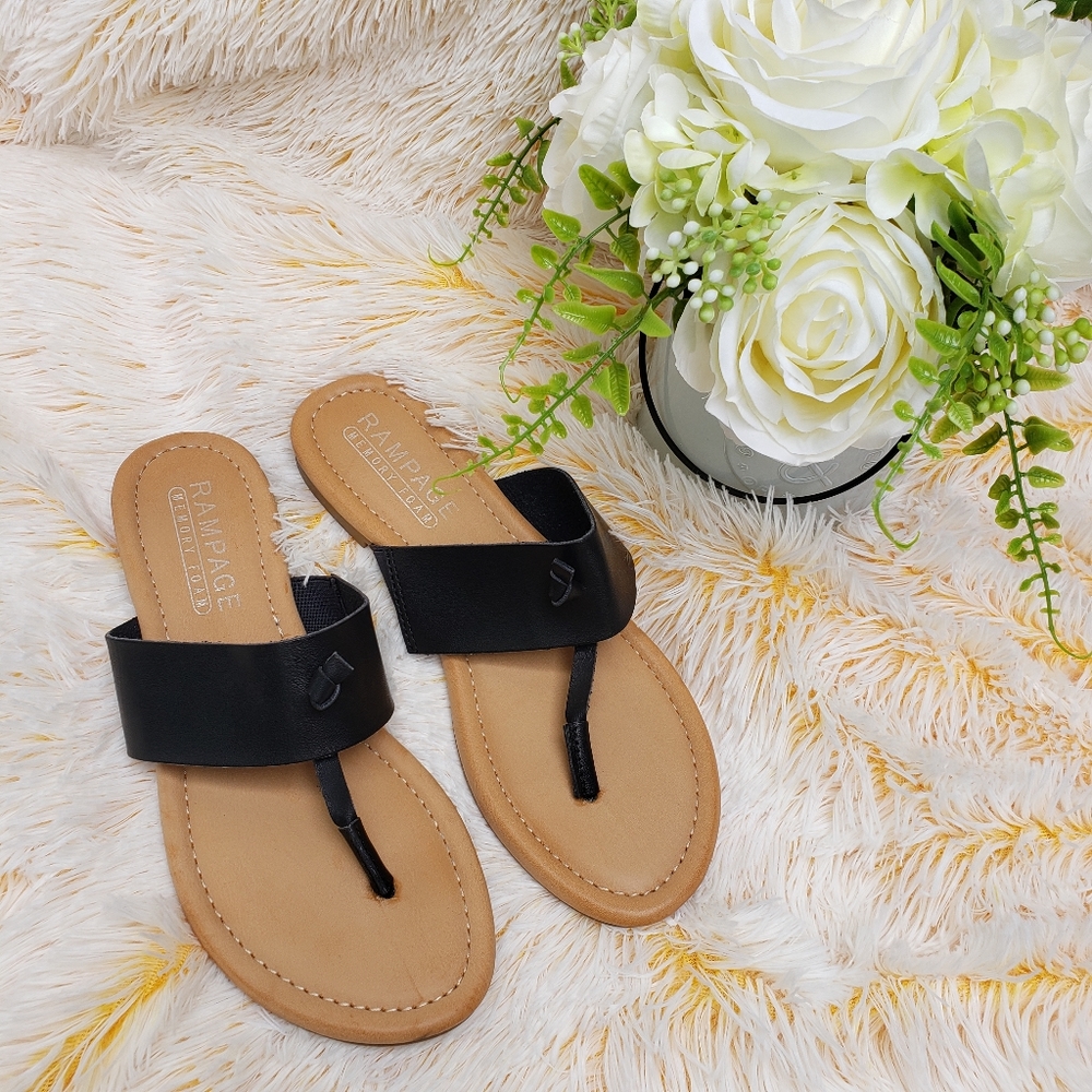 Rampage memory foam flip flops black